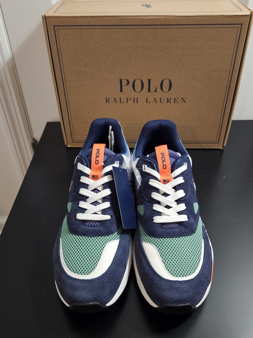 NIB Men's Polo Ralph Lauren Jogger Suede and Mesh Sneakers Size 11.5D - Picture 2 of 13